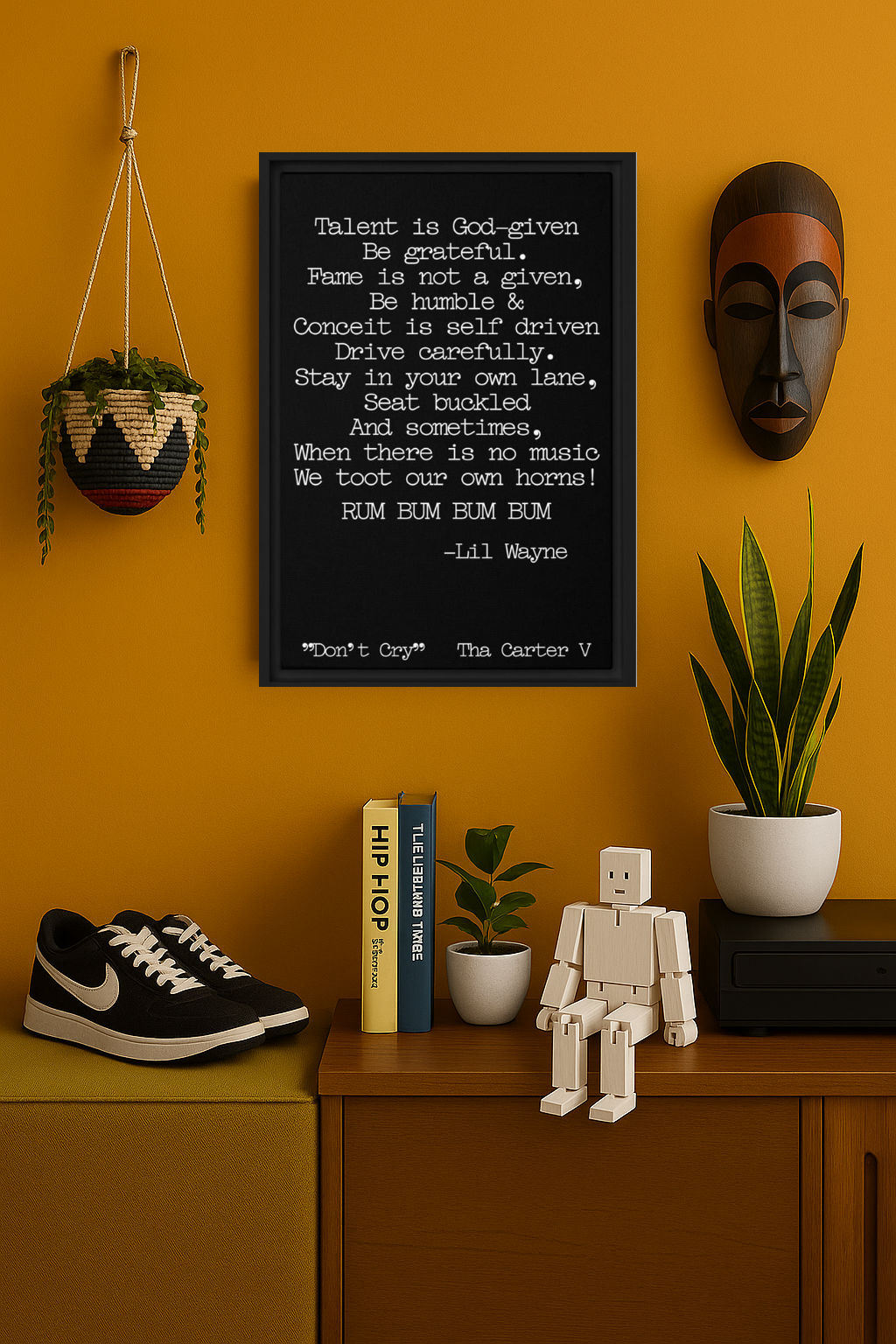 Lil Wayne "Don't Cry" Framed Wall Art 12x18"