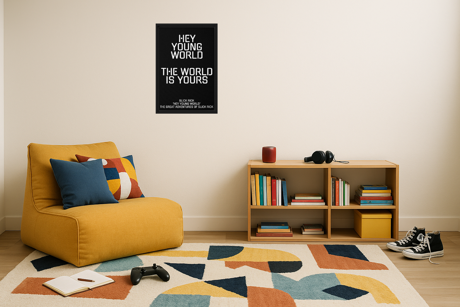 Slick Rick "Hey Young World" Framed Wall Art 12x18"